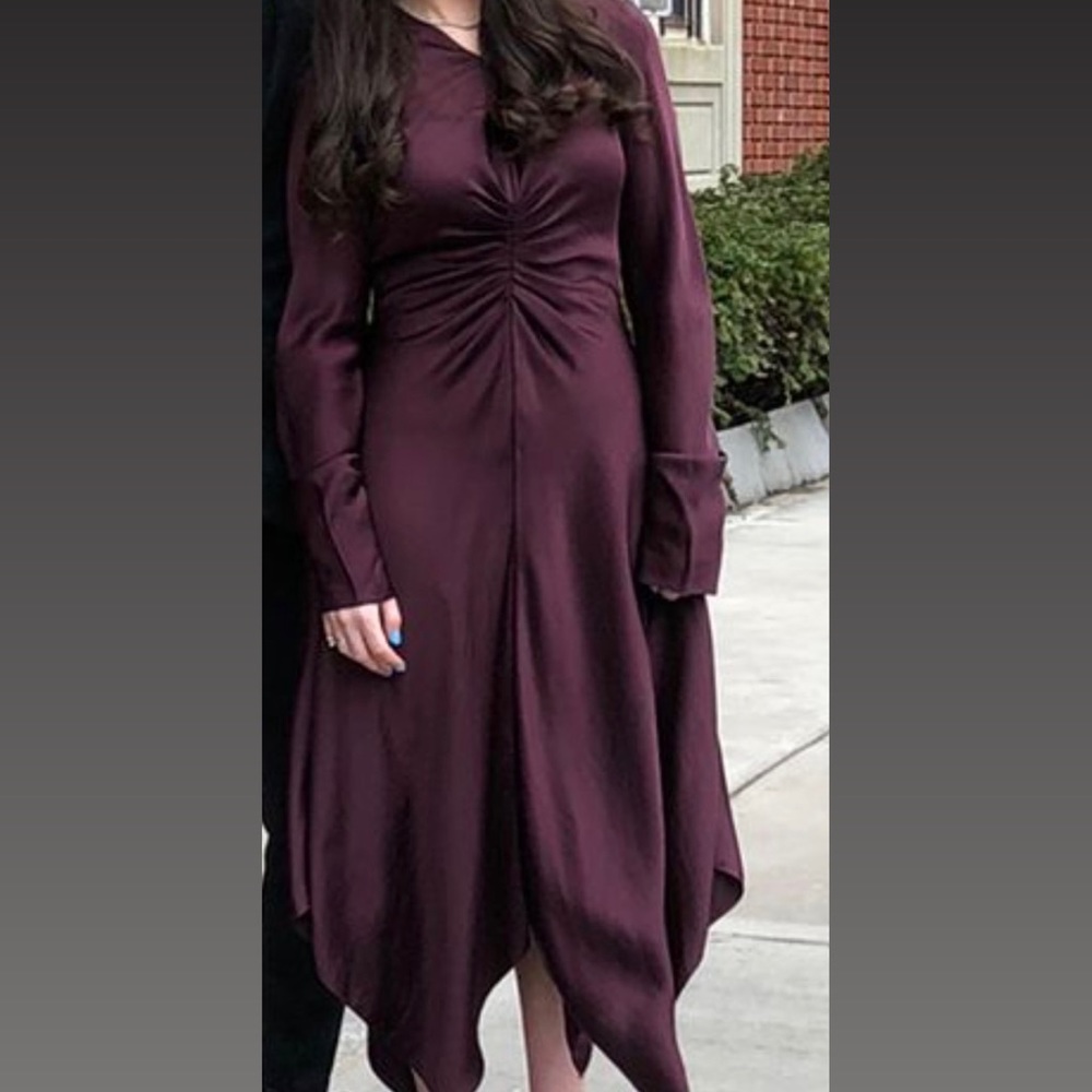 Jonathan Simkhai Wine Asymmetrical Dress